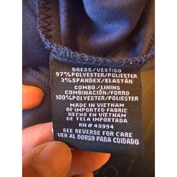 NWT Navy Blue Sequin Asymmetrical Overlay Dress Wedding MOB Holiday Formal Sz 14 - Picture 5 of 7